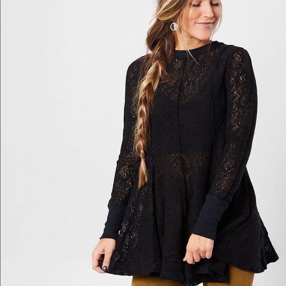 black lace tunic